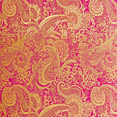 Paisley Fabric—Pink Gold Color—Composition: 35% Polyester, 38% Nylon, 27% Metallic—58" Inches Wide—Available by the Yard.